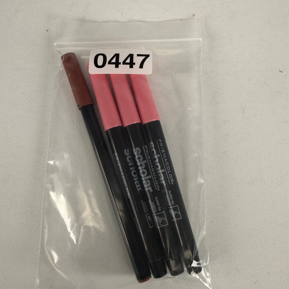 Prismacolor Scholar Markers Lot of 4 Pink and Brown Bullet Tip Art Pens